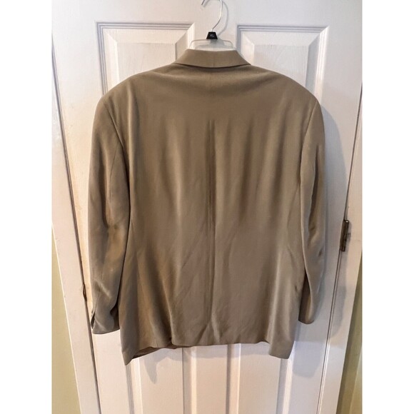 Gianfranco Ruffini Jacket Mens 42 Short Blazer Taupe Tencel Textured Sport Coat - Picture 9 of 10